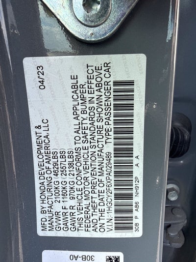2023 Honda Accord Hybrid EX-L w/o BSI