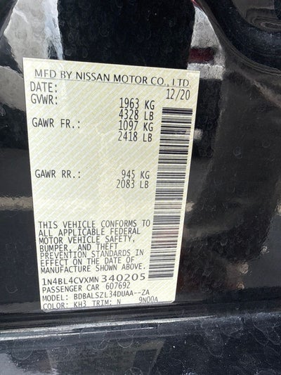 2021 Nissan Altima 2.5 SR
