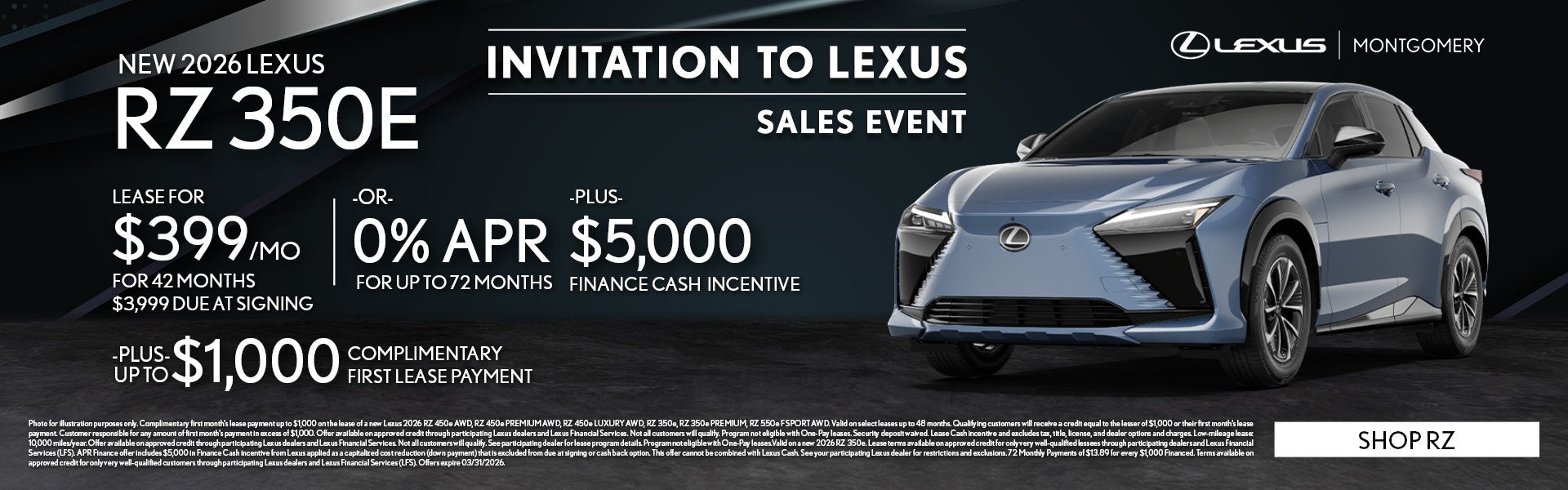 NEW 2026 LEXUS RZ 350E