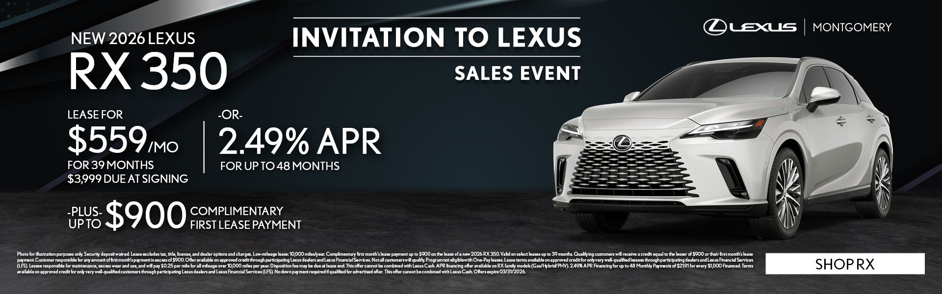 NEW 2026 LEXUS RX 350